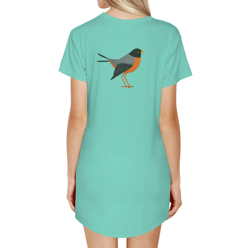 Custom Tee Shirts: Vibrant Robin Symbolizing Hope and Renewal|spring formal shirts