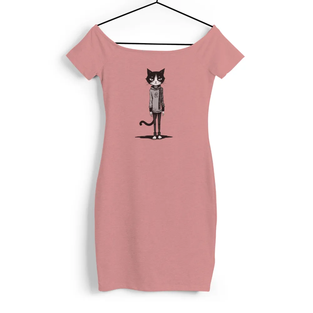 Tee Shirts Printed: Urban Cat in Contemporary Streetwear| Contemporary cat design