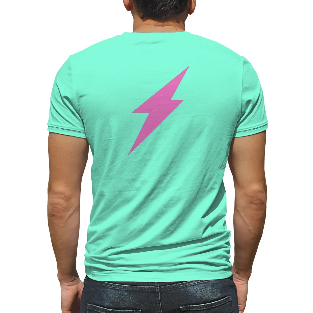 Tee Shirts Printed: Pink Lightning Bolt - Symbol of Hope and Resilience|t shirt logo print design