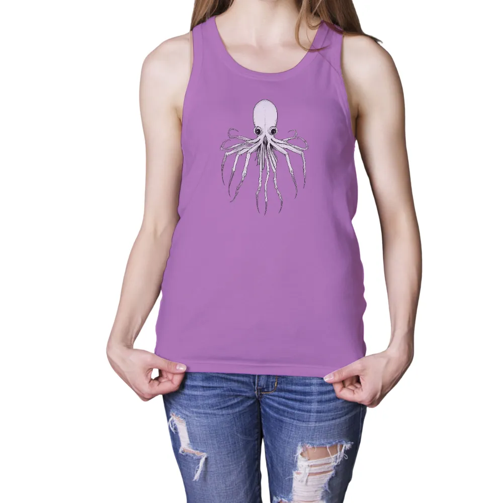 Minimalist Octopus Skeletal Design: Art Meets Marine Mystery|men have made a lot of bad art shirt