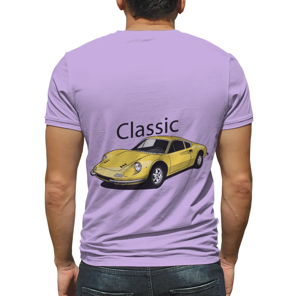 Graphic Tees: Vintage Yellow Sports Car - Nostalgic Automotive Design|capitalist nostalgia shirt