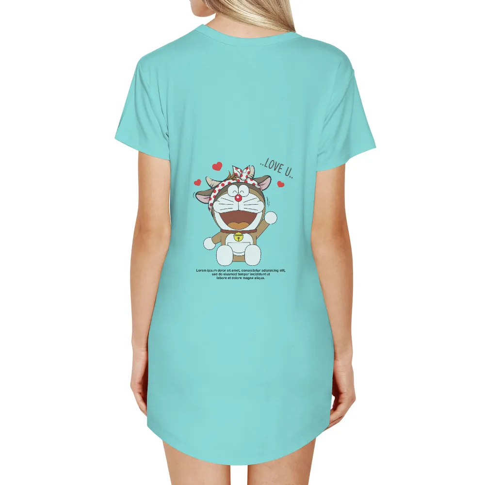 Customized Tee Shirts: Express Your Love with Doraemon's Heartfelt Design|cartoon cat t shirt roblox