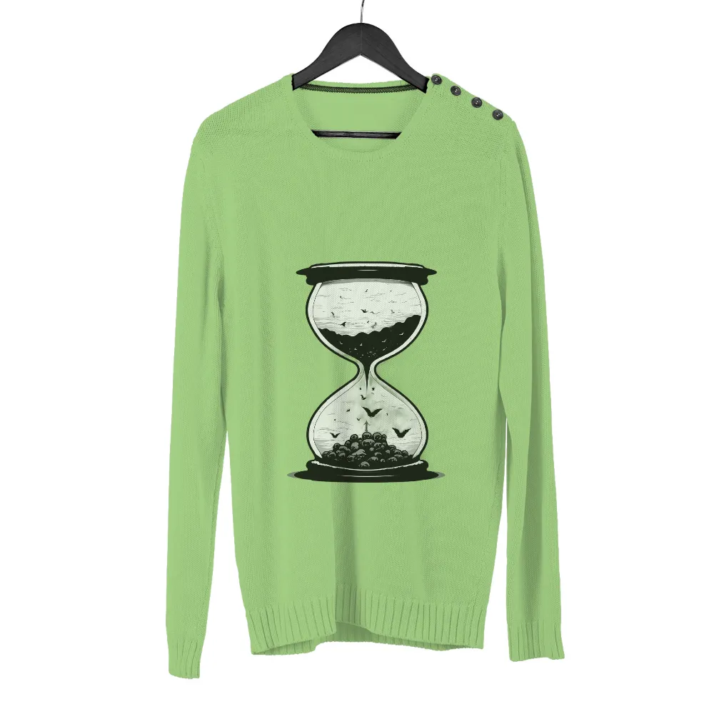 Custom T-Shirt Printing: Time's Portal - Vintage Hourglass Design|youth mlb logo shirt