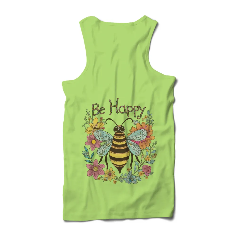 Graphic Tees: Be Happy with Whimsical Bee and Flowers|bee otch t shirt