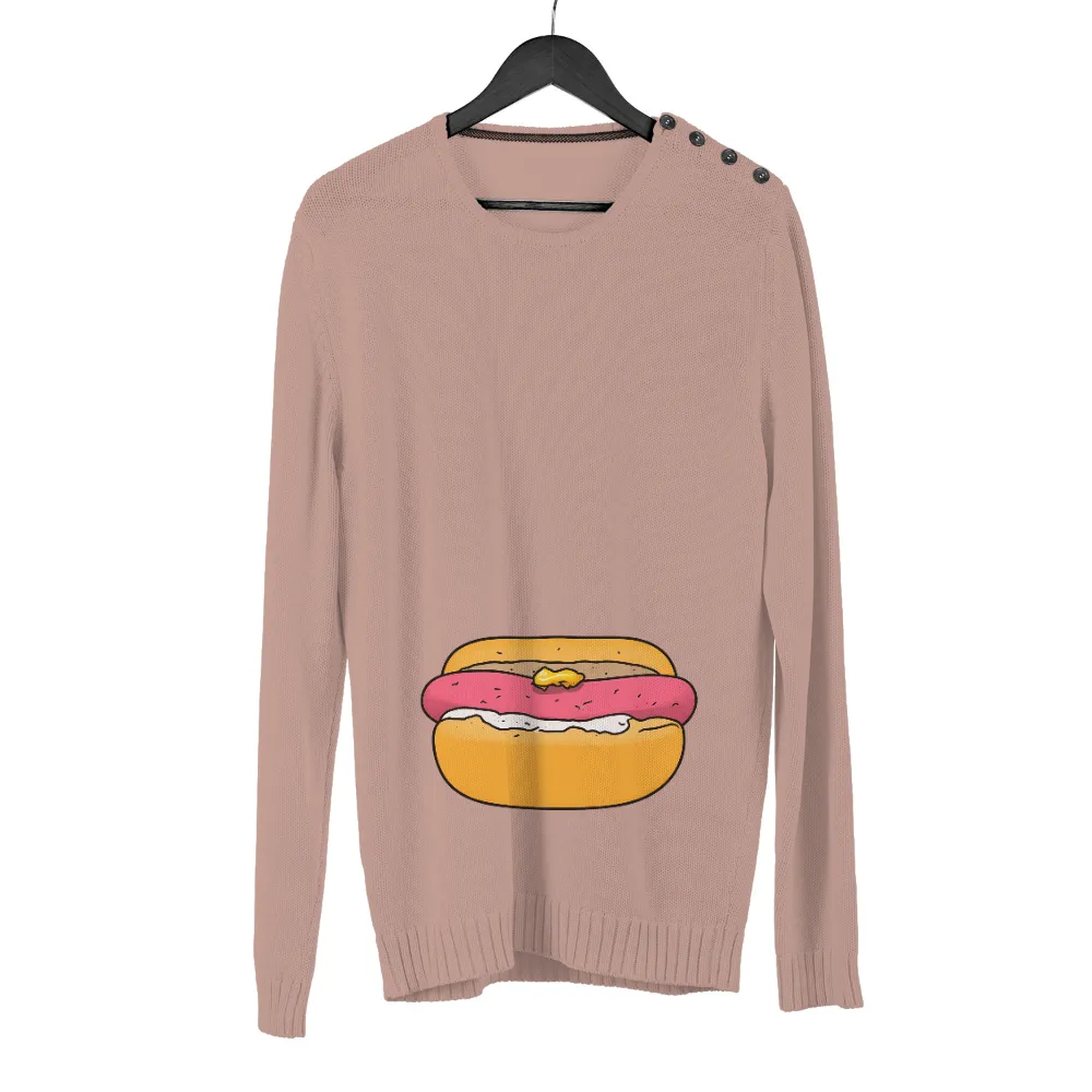 Custom T-Shirt Printing: Whimsical Hot Dog - Street Food Culture|men's apt 9 untucked comfort knit button down shirt