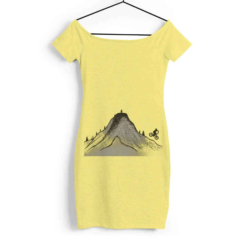 TShirt Printing: Lone Cyclist Adventure | Starry Mountain Night|Lone cyclist navigating a starry mountain