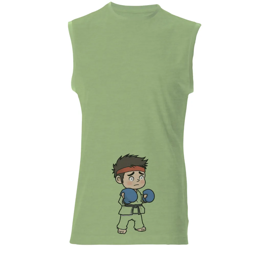 Customized Tee Shirts: Chibi Karate Fighter with Boxing Gloves|cross training christian t shirt