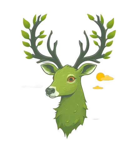 Graphic Tees: Thicket the Green Deer - Nature's Guardian