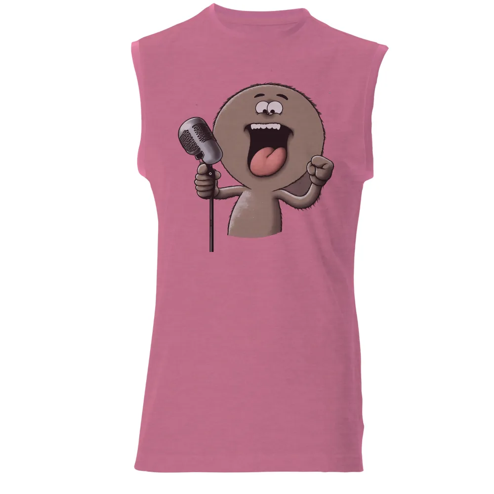 T-Shirt Printing: Vintage Microphone Joy - Singing Character|town shirt sun shirt