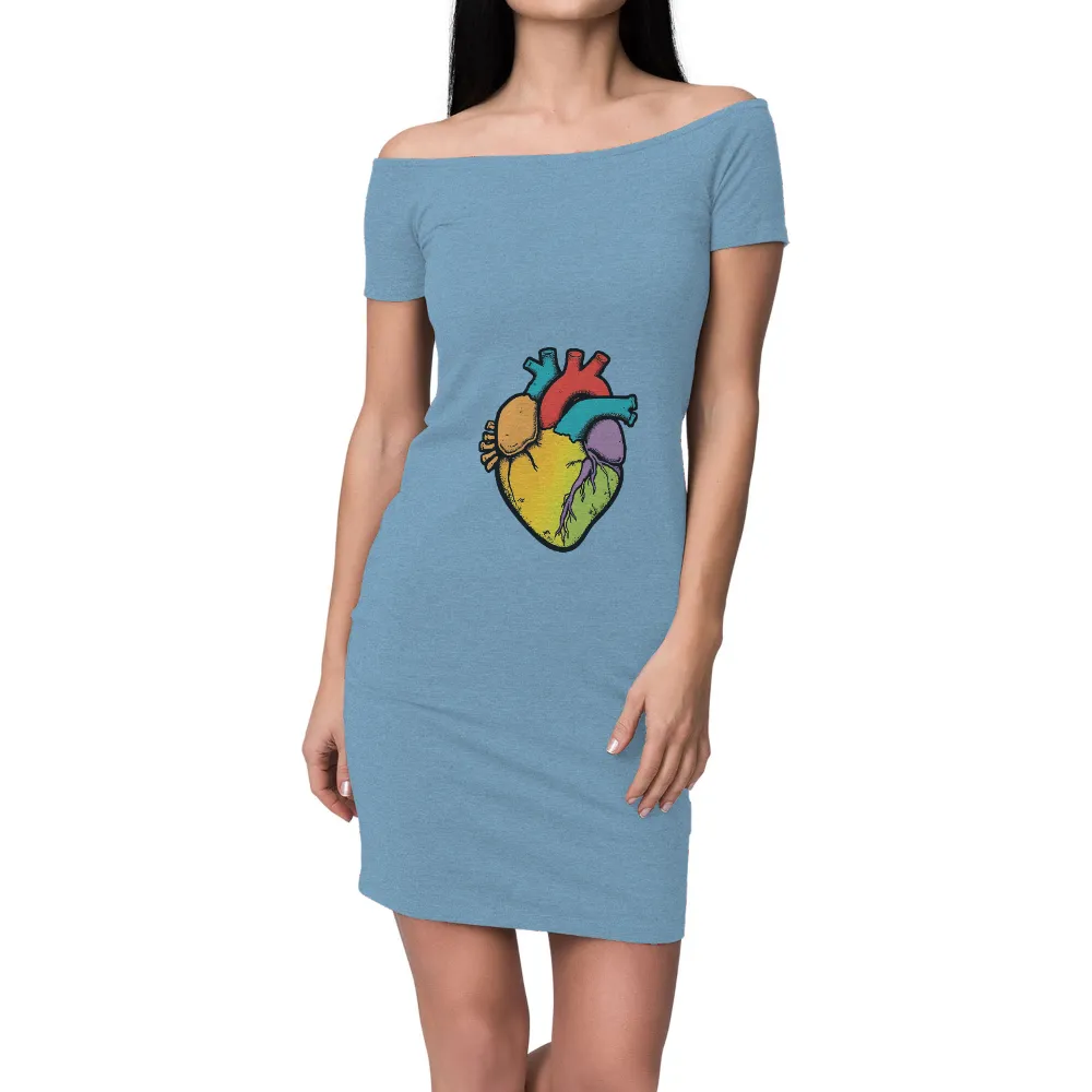 Custom T-Shirt Printing: Vibrant Heart - Expressing Emotions Through Art|military purple heart t shirts