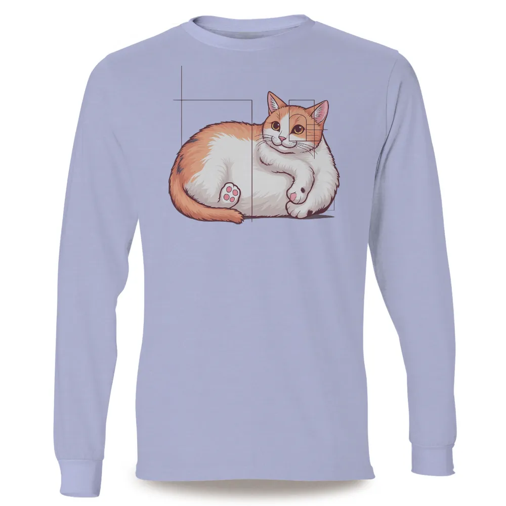 TShirt Design: Charming Orange and White Cat - Comfort and Joy|Charming orange and white cat