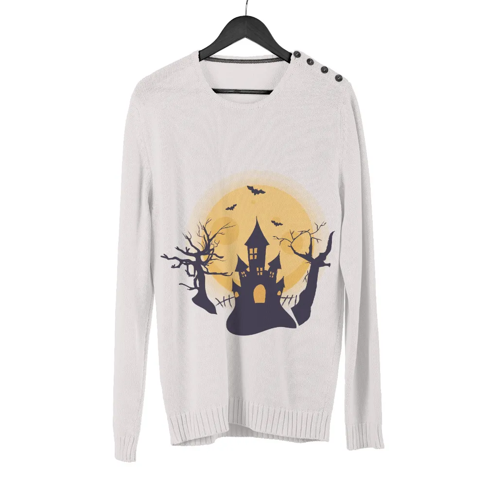 Custom Tee Shirts: Spooky Castle in the Moonlight|vineyard vines halloween shirt 2022