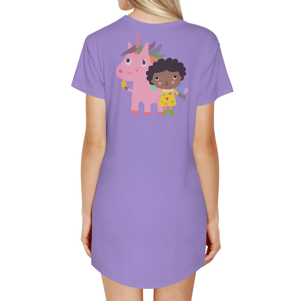 Customized Tee Shirts: Whimsical Unicorn Friendship|rainbow pocket t shirt