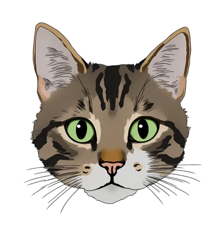 TShirt Design: Luna the Enchanting Cat with Green Eyes