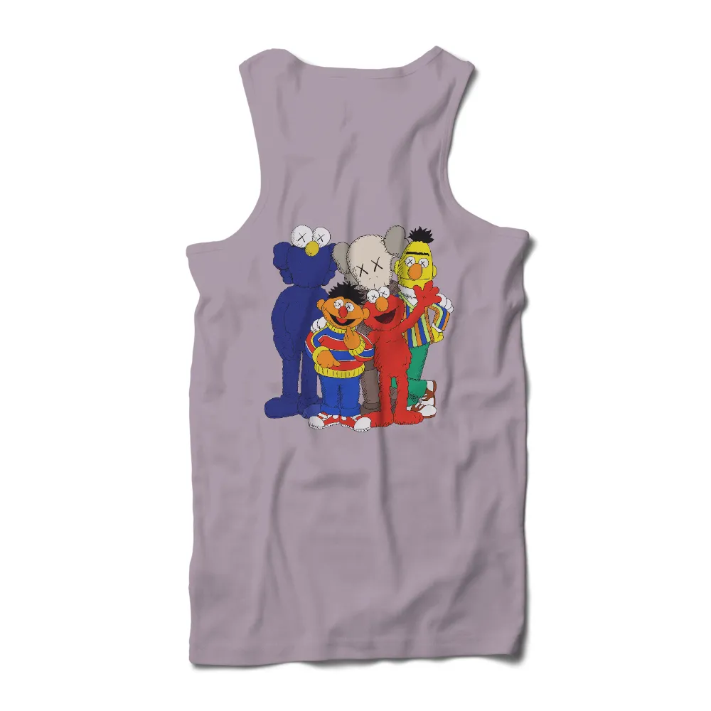 Custom T-Shirt Printing: Sesame Street Meets KAWS - Pop Culture Fusion|colorful graffiti