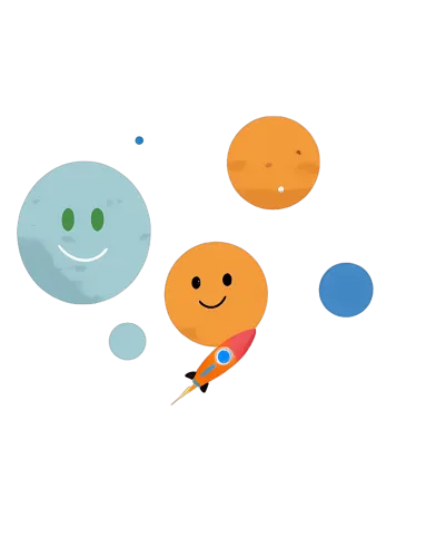 TShirt Printing: Space Adventure with Smiling Planets