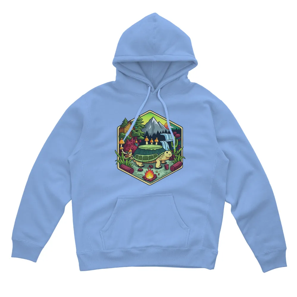 T-Shirts Design: Whimsical Turtle Cabin in the Forest| Enchanting atmosphere