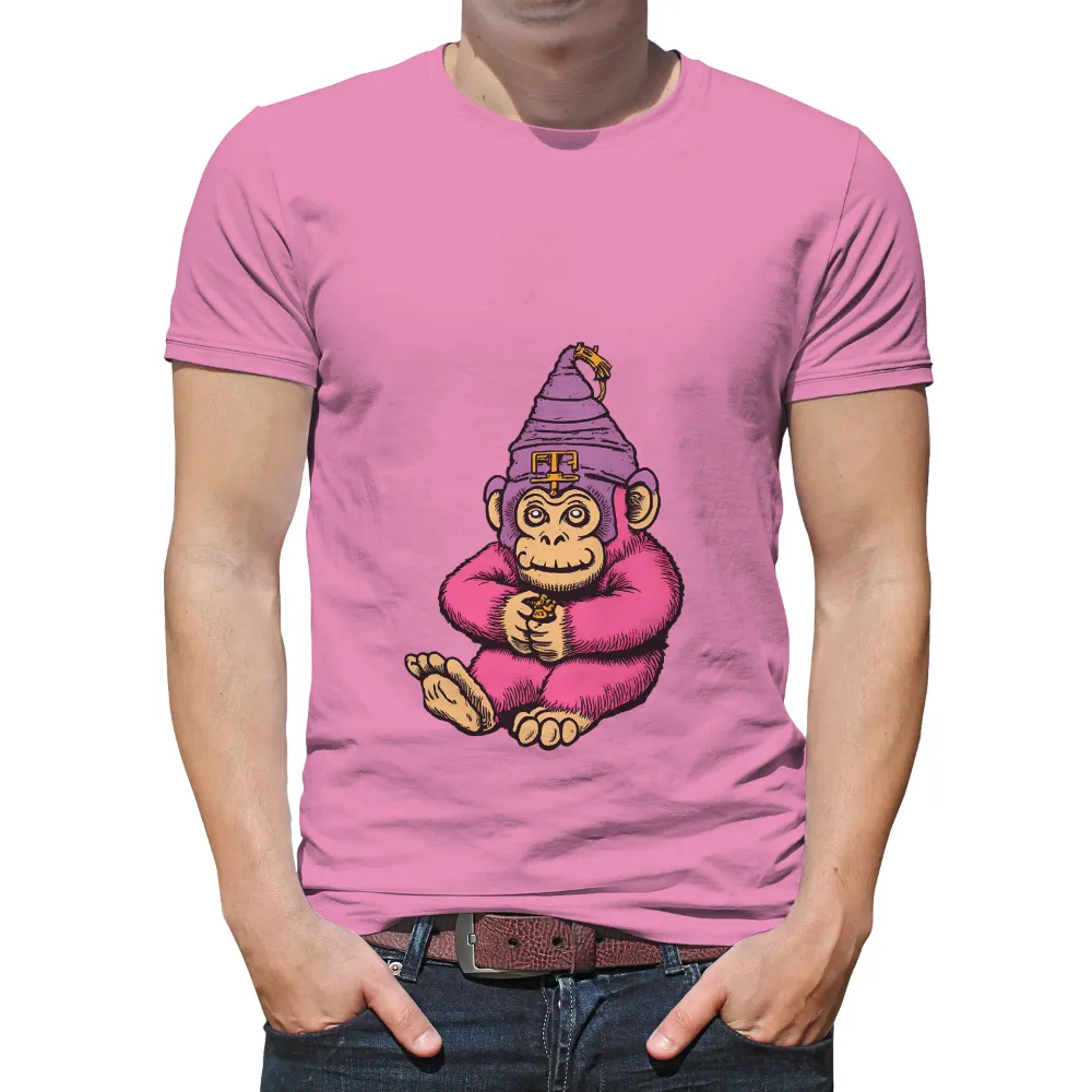 T-Shirts Custom: Magical Wizard Monkey - Artistic Design|lady pink graffiti