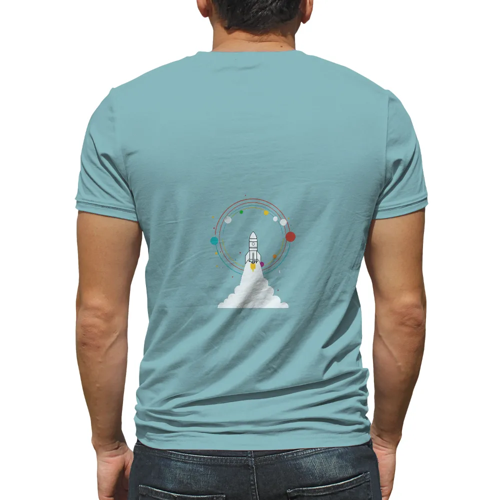 TShirt Printing: Reach for the Stars with Space Rocket Design| Vibrant T-shirt design