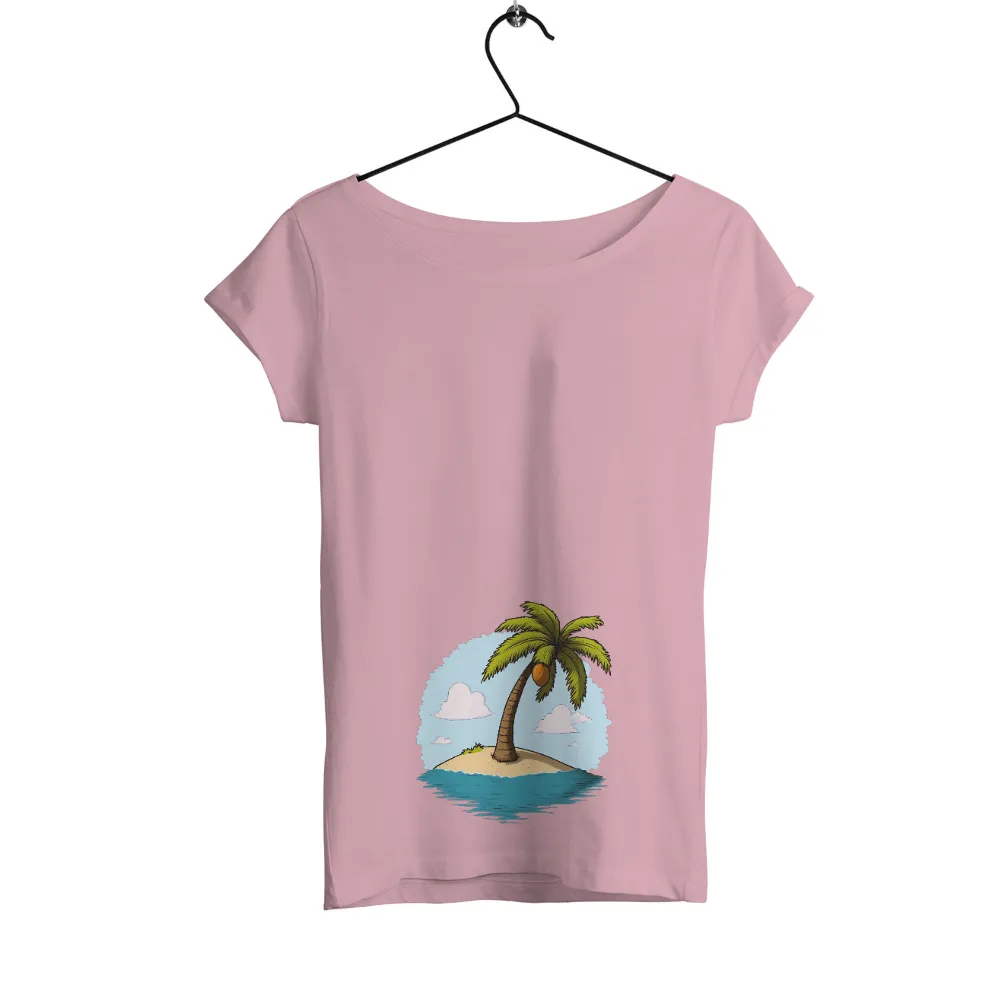 Serenity Island: Tee Shirt Printing with Palm Tree and Coconut|summer shirts for fat arms