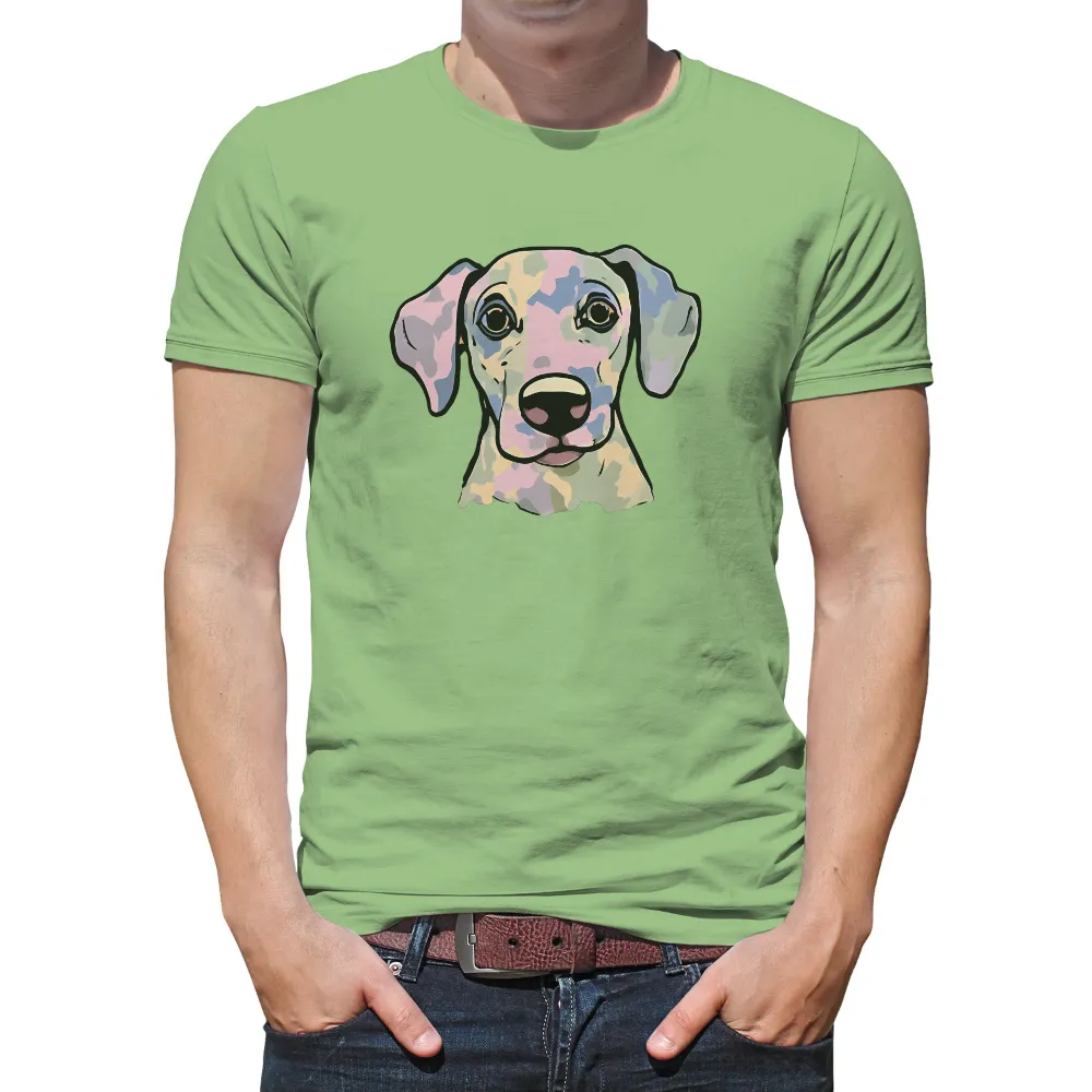 Custom T-Shirt Printing: Whimsical Dalmatian Design with Pastel Colors|unique design t shirt