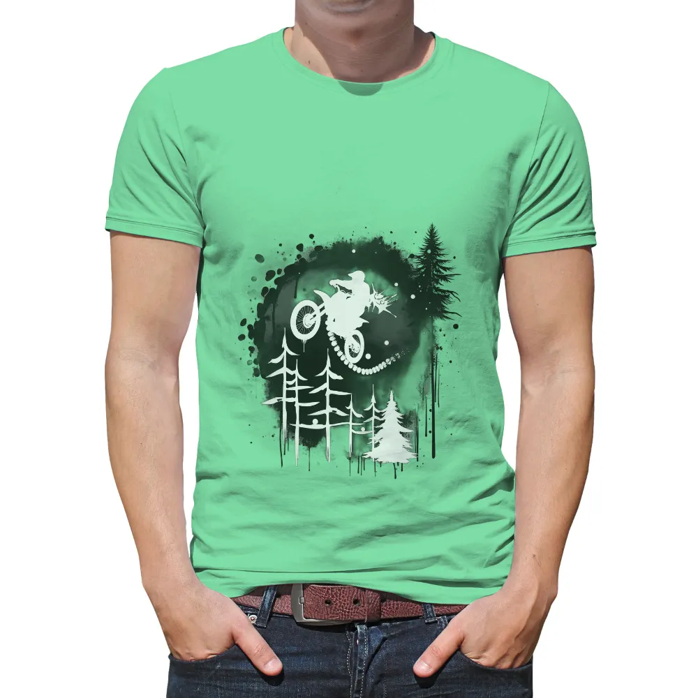 T-Shirts Design: Motocross Adventure in the Night Forest|ganpati t shirt pattern design 2021