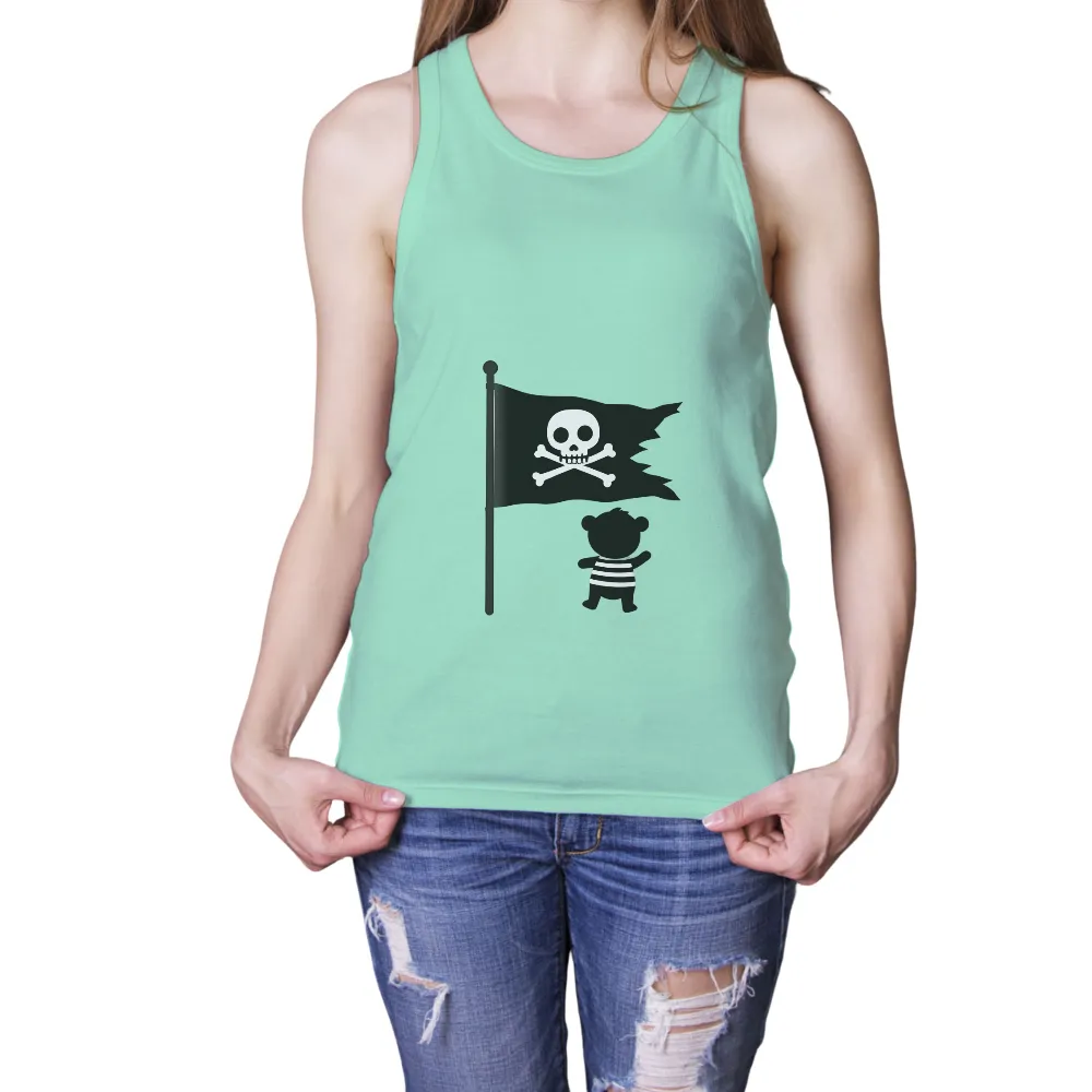 T-Shirt Printing: Bucky's Pirate Adventure | Skull and Crossbones Flag| unknown ocean