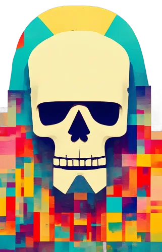 Tee Shirt Printing: Embrace Life's Duality with Vibrant Skull Design