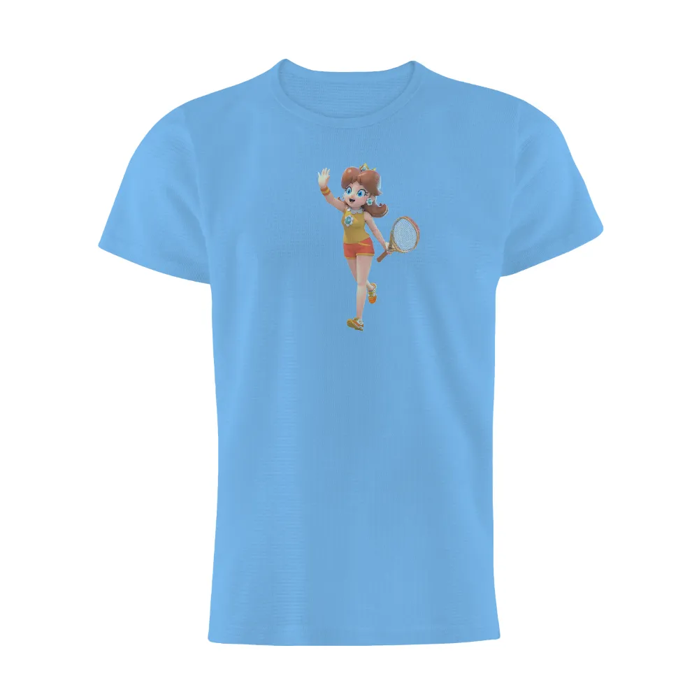 TShirt Printing: Celebrate Tennis with Daisy's Energetic Design|cartoon with green shirt