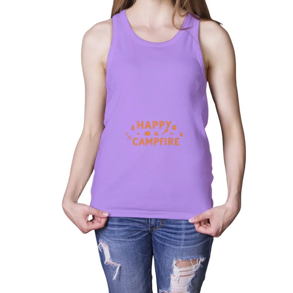 Custom Print: Happy Campfire - Celebrate Outdoor Adventures|camping drinking shirt