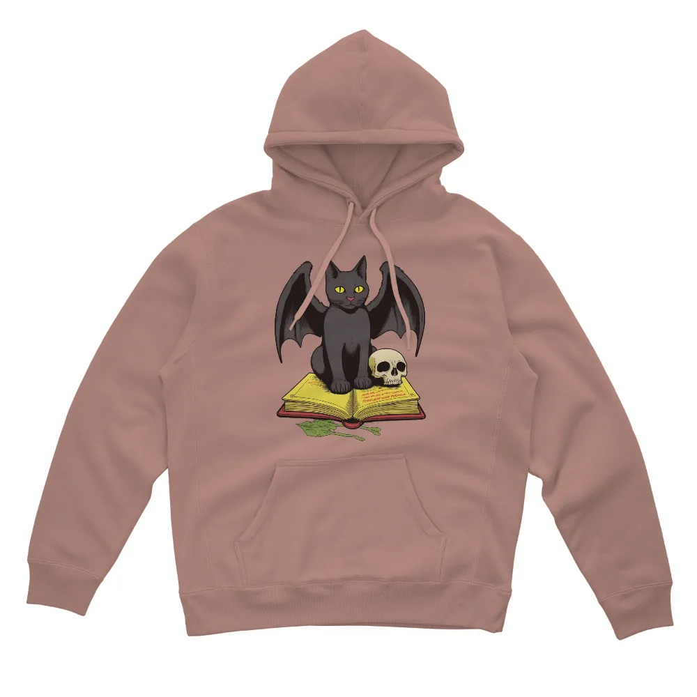 Gothic Art: Black Cat, Bat Wings, Open Book, and Skull Design|roblox skull t shirt