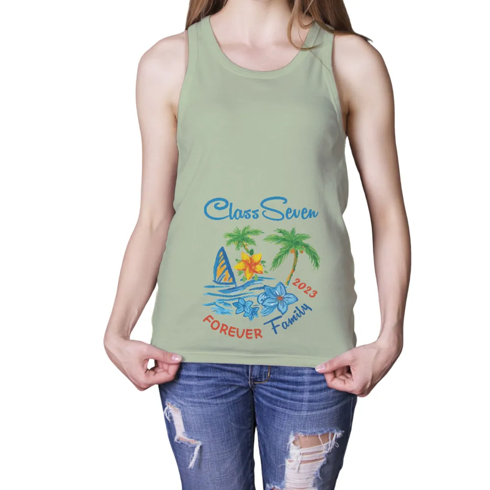 T-Shirt Printing: Class Seven Forever Family Tropical Paradise|george tropical shirts