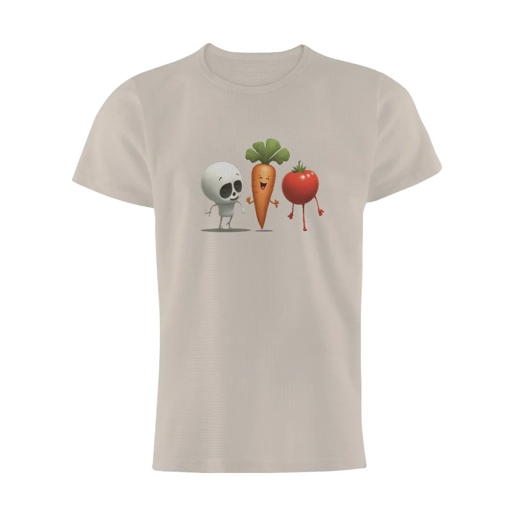 T-Shirts Design: Cheerful Vegetables and Fruits Embrace Friendship|adventure time shirt sex