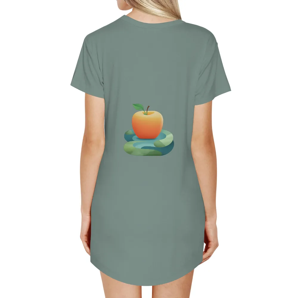 Apple Design with Gradient and Abstract Waves|fruit of the loom lofteez tag