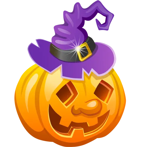 Custom Tee Shirts: Halloween Pumpkin with Witch Hat - Spooky & Playful Design