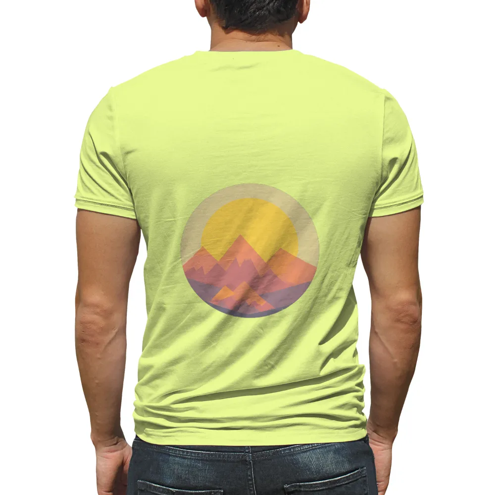 Customized Tee Shirts: Mountains of Hope - Geometric Sunset Design|sunset t