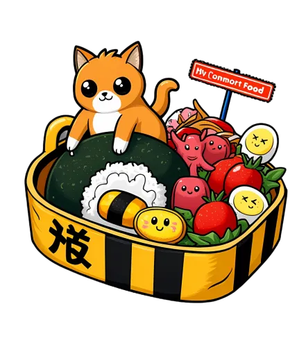 Custom T-Shirt Printing: My Comfort Food - Cute Cat Bento Box Design