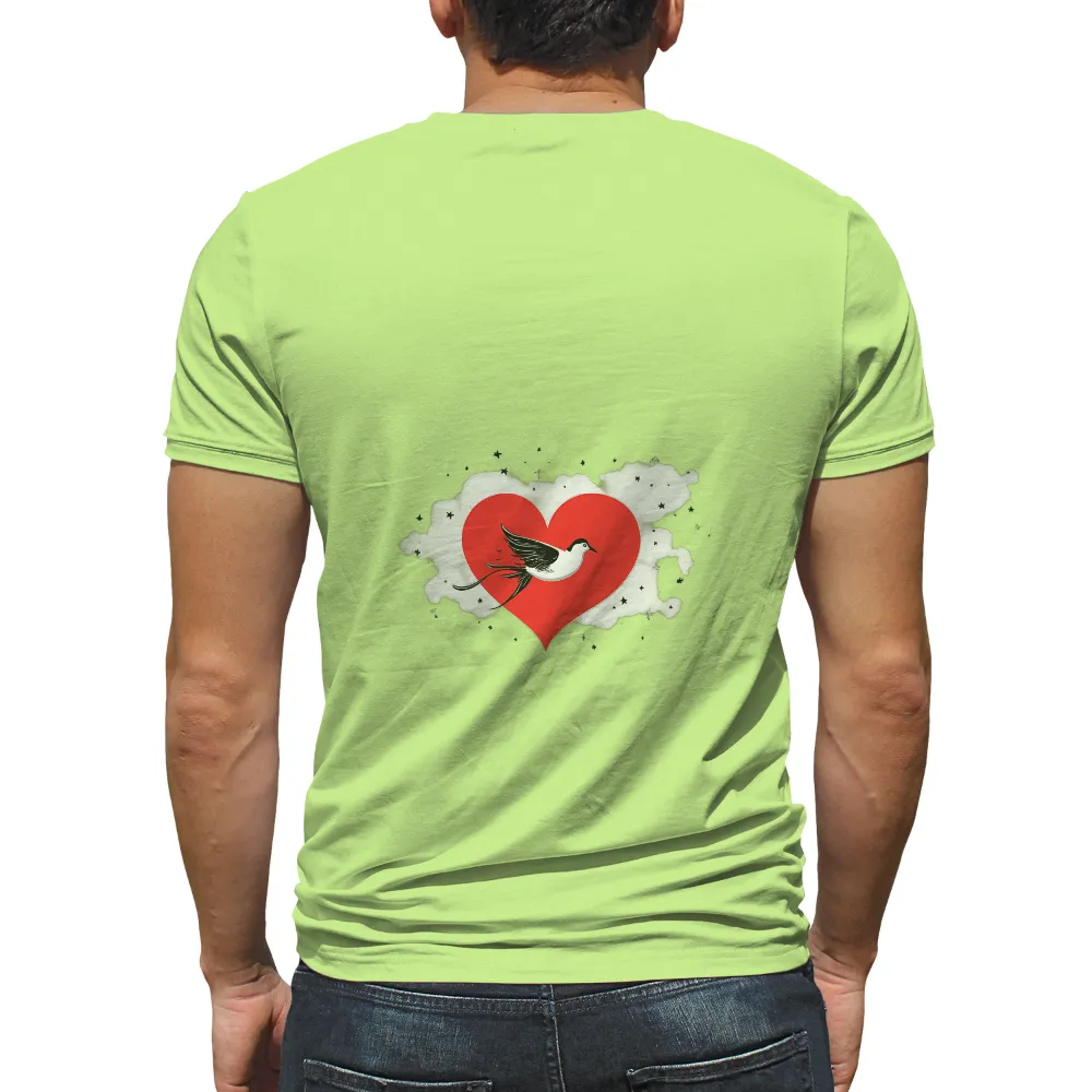 T-Shirts Custom: Heart and Bird - Freedom and Love|dallas stars reddit