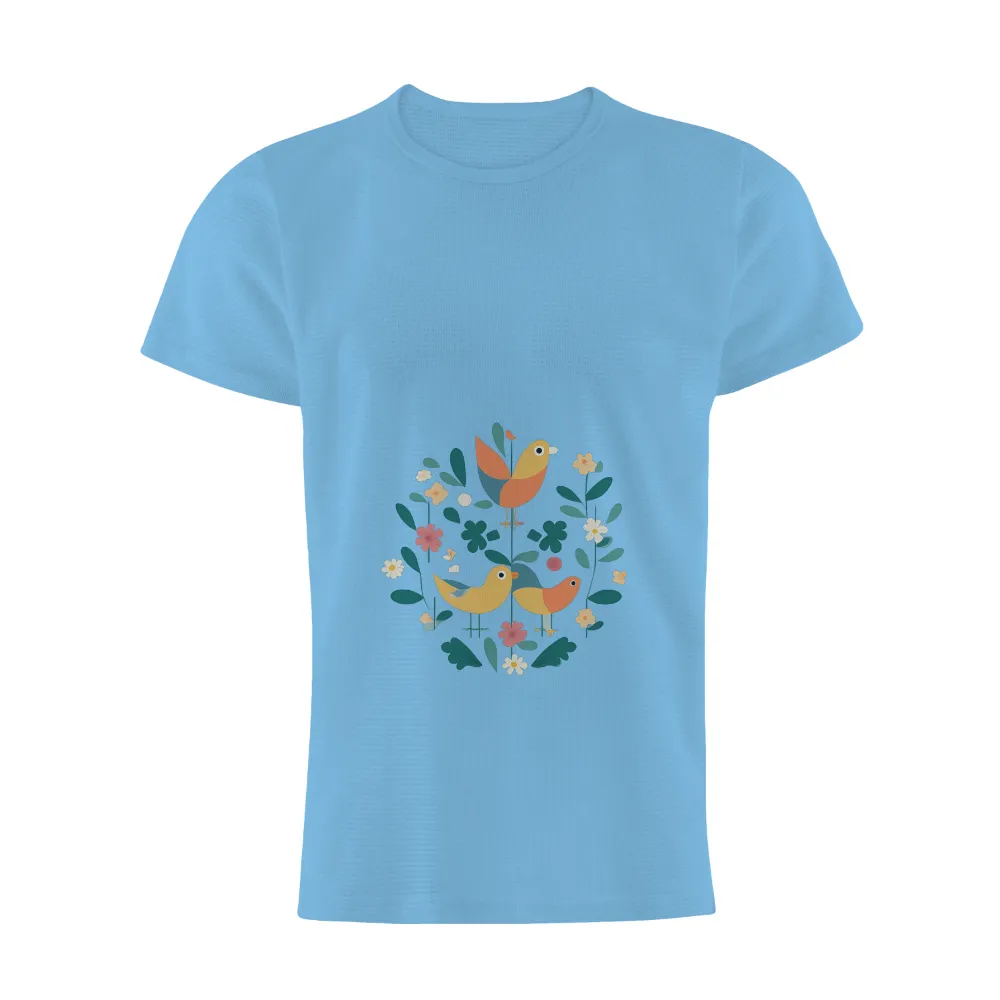 TShirt Design: Birds in a Vibrant Garden|you give me butterflies shirt