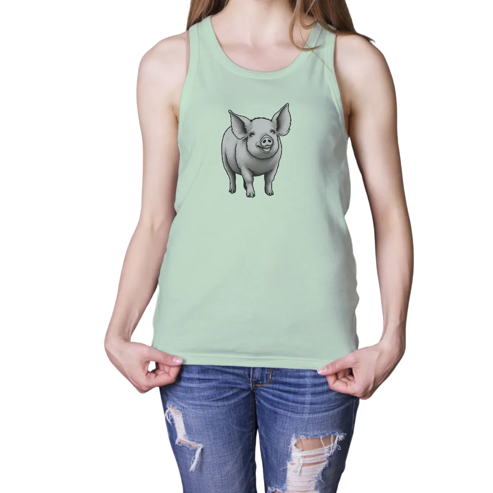 Shirts Graphic Tees: Percy the Happy Pig - Joyful Spirit|happy independence day t shirt