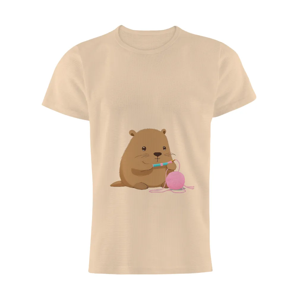 TShirt Printing: Whiskers the Knitting Groundhog - Artistic Designs|cute white roblox t shirt