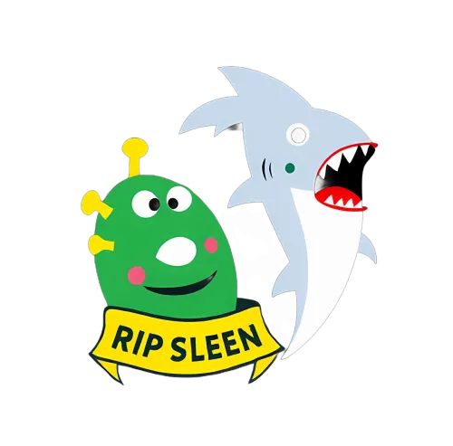 T-Shirts Pattern: Quirky Alien and Fierce Shark - RIP Sleen