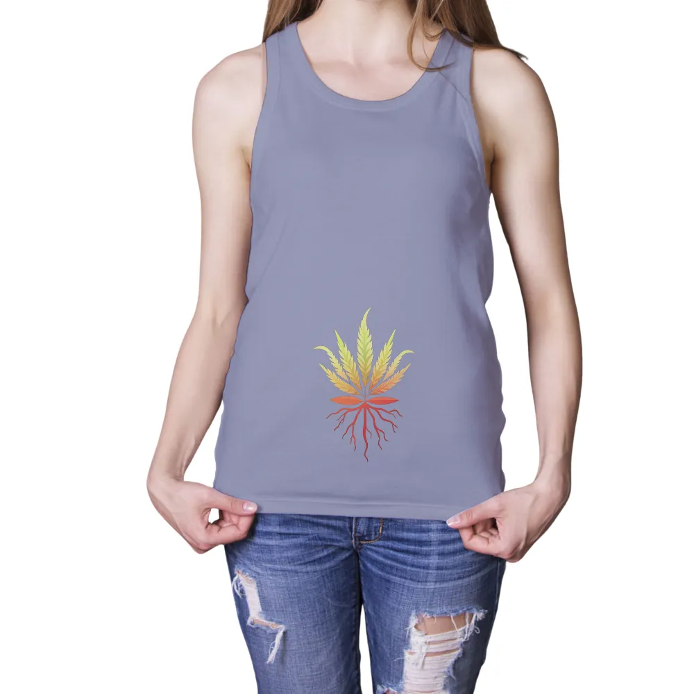 T-Shirts Design: Nature's Vibrant Leaf - Growth and Resilience|human beings colors may vary shirt