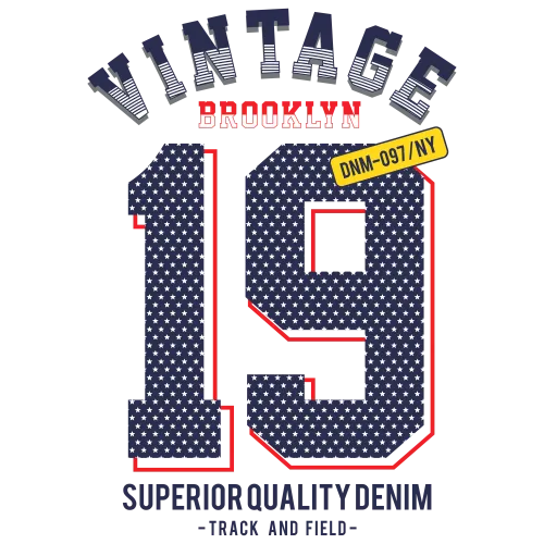 T-Shirts Pattern: Vintage Brooklyn Denim - Superior Quality, Stars and Nostalgia