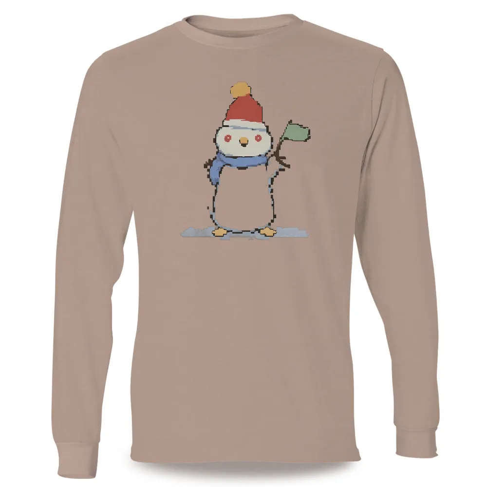 Custom Tee Shirts: Spread Winter Joy with Pippin the Penguin|palm leaf print shirt womens