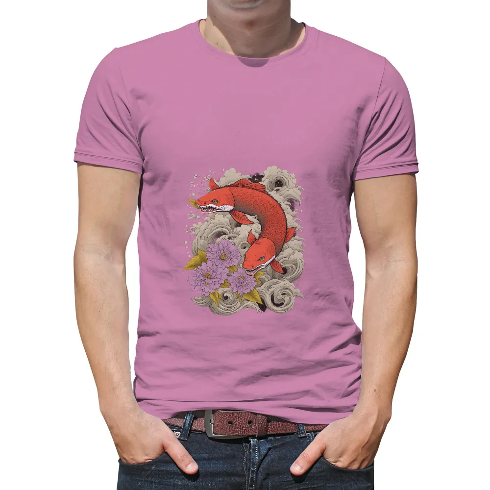 T-Shirts Pattern: Koi Transformation - Nature's Dualities|the new day feel the power t shirt