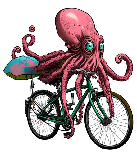 TShirt Printing: Otto the Octopus Rides His Bicycle