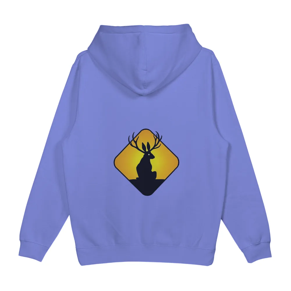 T-Shirts Pattern: Jackalope Silhouette in Yellow Sunset|t shirt painting on nature