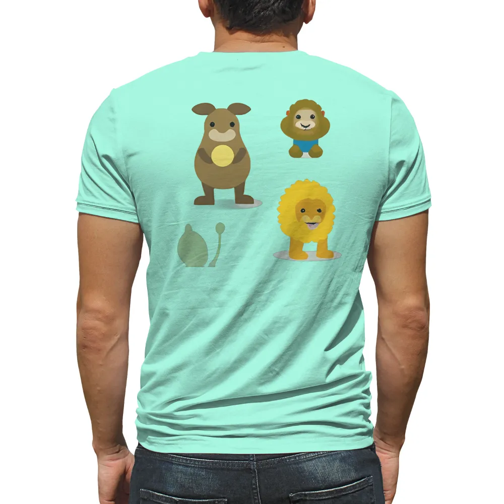 Customized Tee Shirts: Spread Joy and Good Fortune with Lions and Kangaroo|happy plants nursery shirt