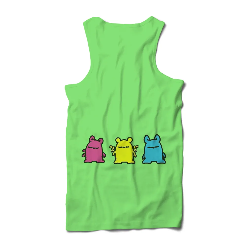 Custom Tee Shirts: Quirky Monsters in Vibrant Colors|anime characters with white shirt